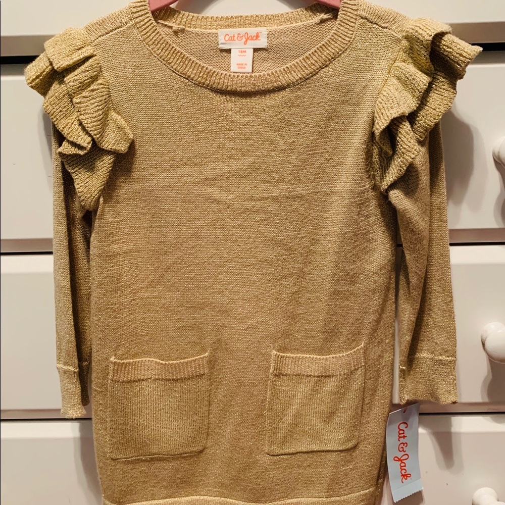 18M Gold sparkly dress.